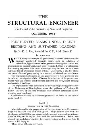 Pre-Stressed Beams Under Direct  Bending and Sustained Loading