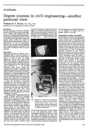 Academia. Degree Courses in Civil Engineering - Another Personal View