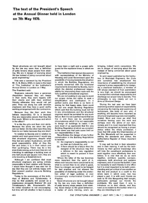 The Text of the President's Speech at the Annual Dinner held in London on 7th May 1970