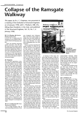 Discussion on Collapse of the Ramsgate Walkway by Dr J.C. Chapman