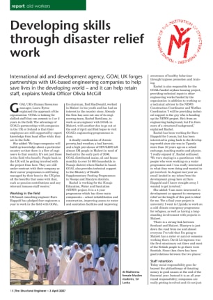 Report: Developing skills through disaster relief work