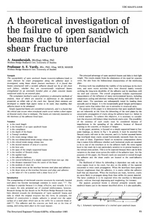 A Theoretical Investigation of the Failure of Open Sandwich Beams due to Interfacial Shear Fracture