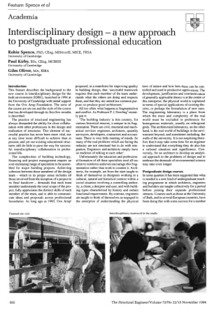 Academia. Interdisciplinary Design - a New Approach to Postgraduate Professional Education