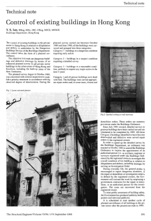 Control of Existing Buildings in Hong Kong