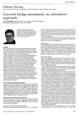 Concrete Bridge Assessment: an Alternative Approach