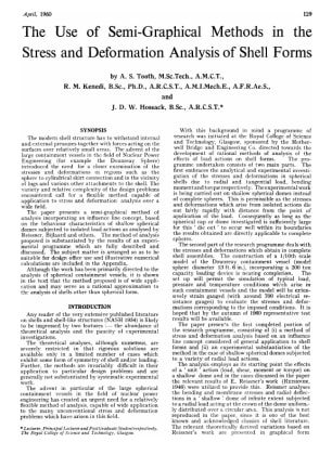 The Use of Semi-Graphical Methods in the Stress and Deformation Analysis of Shell Forms 