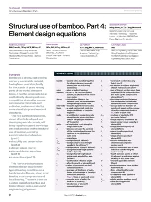 Structural use of bamboo. Part 4: Element design equations