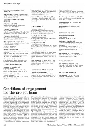 Conditions of Engagement for the Project Team