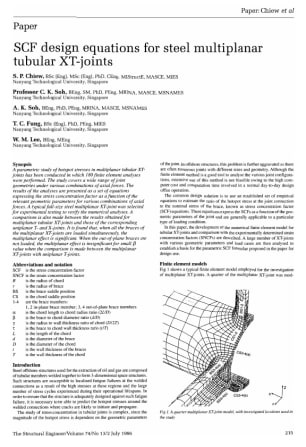 SCF Design Equations for Steel Multiplanar Tubular XT-Joints