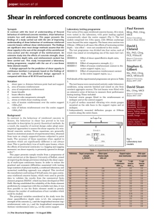 Shear in reinforced concrete continuous beams