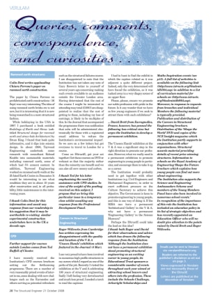 Queries, comments, correspondence and curiosities