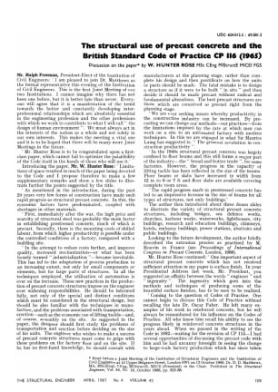 The Structural use of Precast Concrete and the british Standard Code of Practice CP 116 (1965). Disc