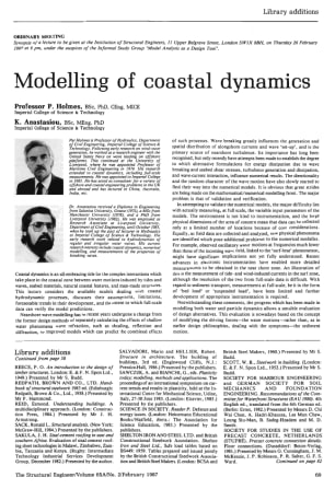 Modelling of Coastal Dynamics