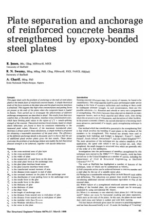 Plate Separation and Anchorage of Reinforced Concrete Beams Strengthened by Epoxy-Bonded Steel Plate