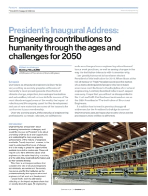 President's Inaugural Address: Engineering contributions to humanity through the ages