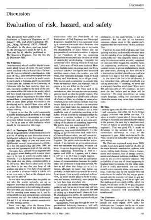 Discussion on Evaluation of Risk, Hazard, and Safety