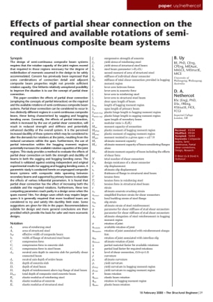 Effects of partial shear connection on the required and available rotations of semicontinuous compos