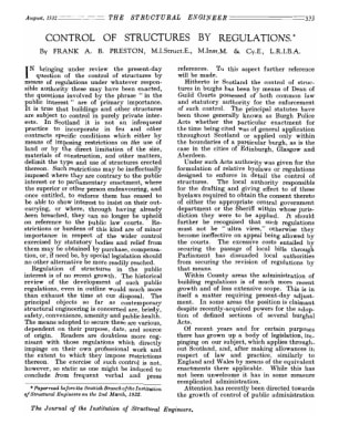 Control of Structures by Regulations - The Institution of Structural ...