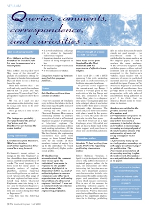 Queries, comments, correspondence and curiosities
