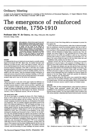 The Emergence of Reinforced Concrete, 1750 - 1910