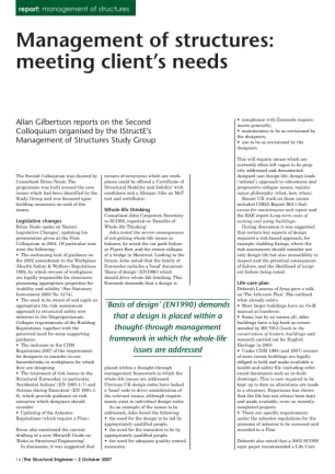 Management of structures: meeting client's needs