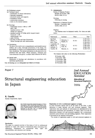 Structural Engineering Education in Japan