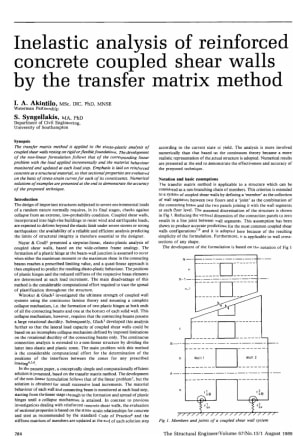 Inelastic Analysis of Reinforced Concrete Coupled Shear Walls by the Transfer Matrix Method