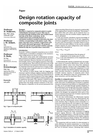 Design Rotation Capacity of Composite Joints