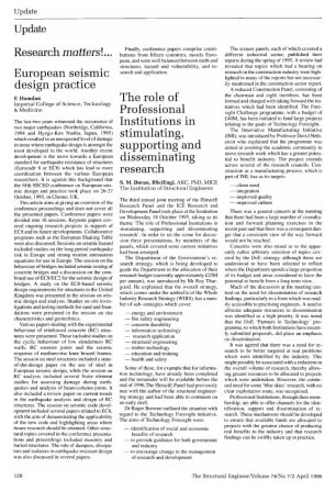 Update. Research Matters!... European Seismic Design Practice