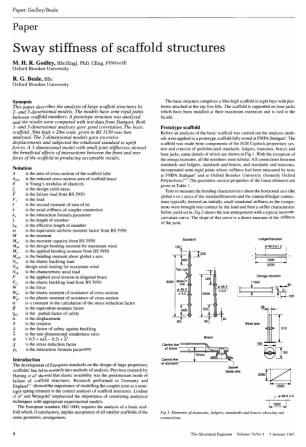 Sway Stiffness of Scaffold Structures