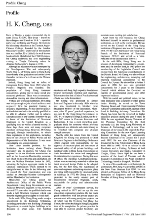 Profile. H.K. Cheng, OBE