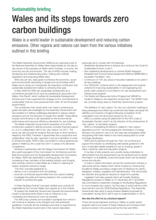 Wales and its steps towards zero carbon buildings