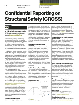 Confidential Reporting on Structural Safety (CROSS) – Newsletter No. 44