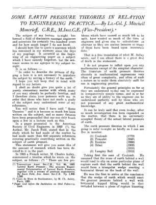 SOME EARTH PRESSURE THEORIES IN RELATION TO ENGINEERING PRACTICE