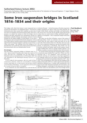 Some iron suspension bridges in Scotland 1816-1834 and their origins