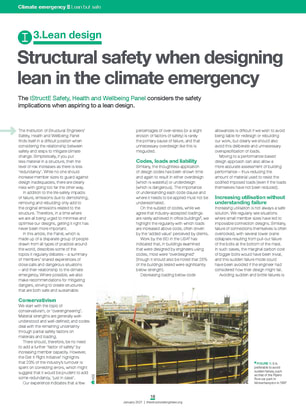 Structural safety when designing lean in the climate emergency