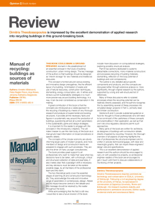 Book review: Manual of recycling: buildings as sources of materials