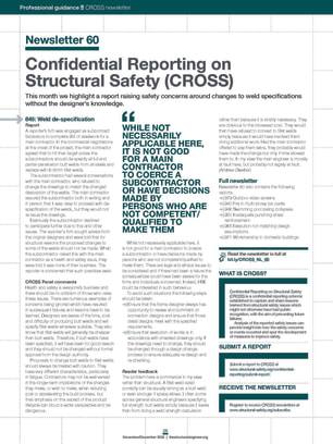 Confidential Reporting on Structural Safety (CROSS): newsletter 60