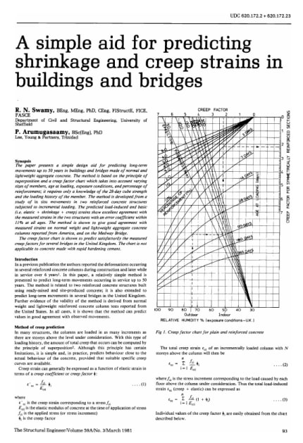 A Simple Aid For Predicting Shrinkage And Creep Strains In Buildings And Bridges The Institution Of Structural Engineers