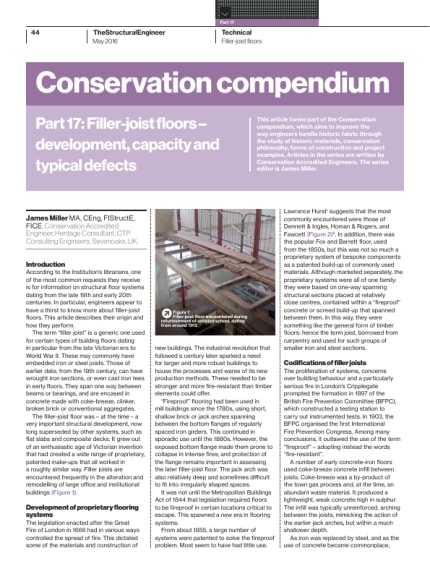 Conservation Compendium Part 17 Filler Joist Floors Development Capacity And Typical Defects The Institution Of Structural Engineers