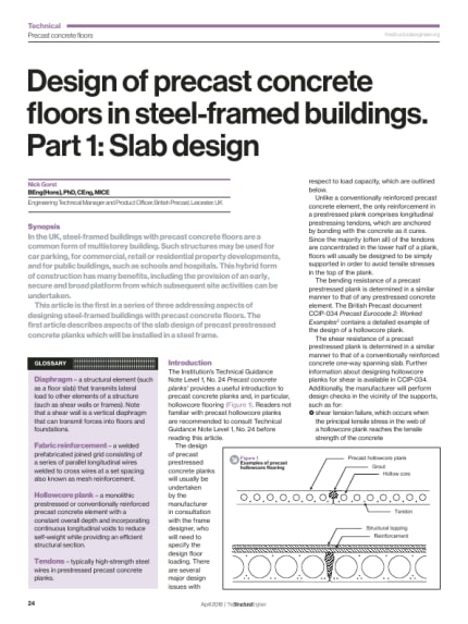 Design Of Precast Concrete Floors In Steel Framed Buildings Part