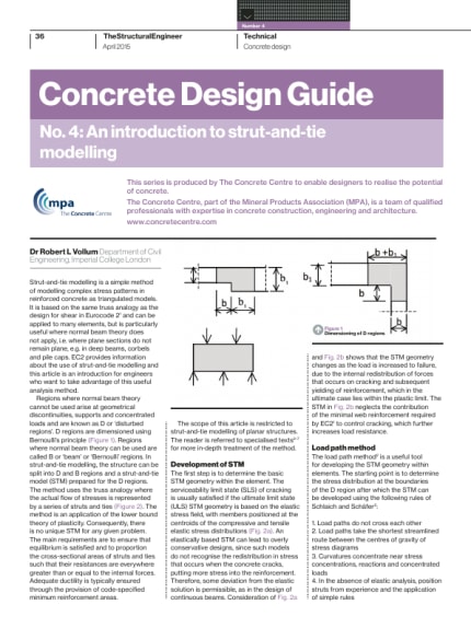 Concrete Design Guide No 4 An Introduction To Strut And Tie Modelling The Institution Of Structural Engineers