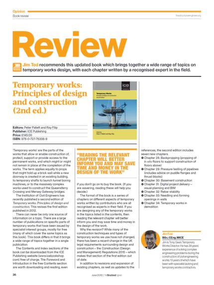 Book Review Temporary Works Principles Of Design And