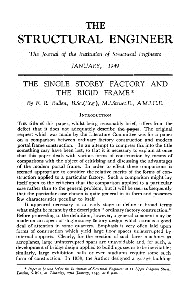 The Town And Country Planning Act 1947 Its Financial Effect With Particular Reference To The Work The Institution Of Structural Engineers