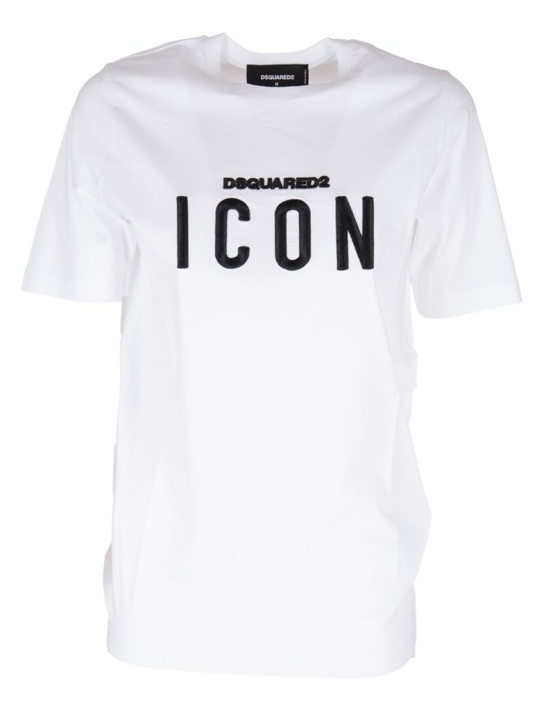 DSQUARED2 Embroidered Icon T-Shirt in White | ModeSens