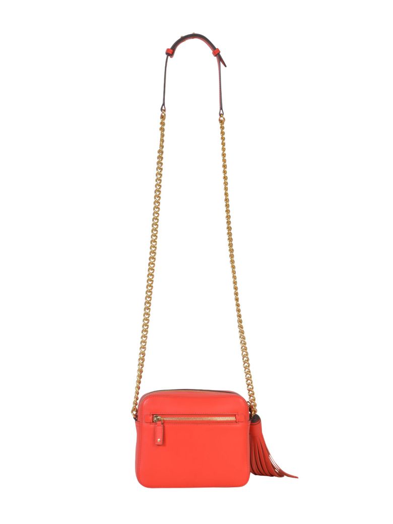 ANYA HINDMARCH Eyes Leather Chain Crossbody Bag in Red | ModeSens
