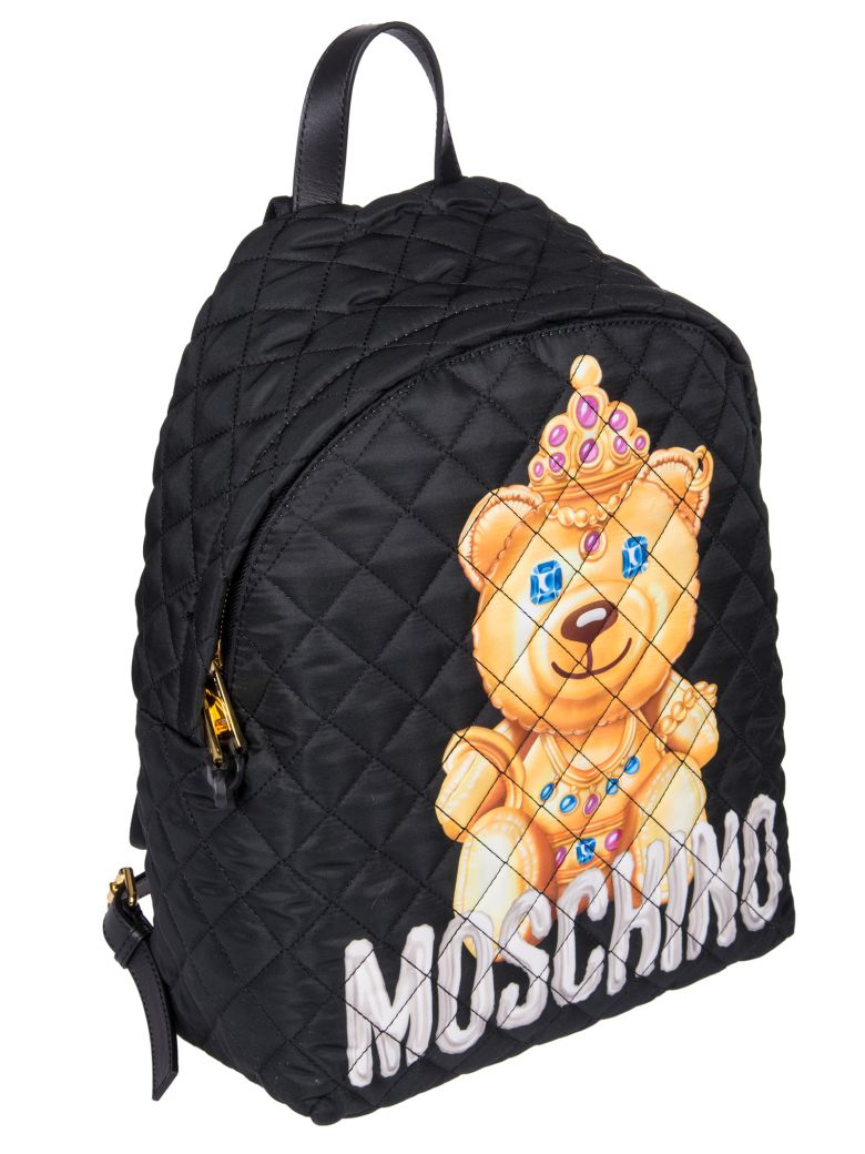 MOSCHINO Large Teddy Bear Quilted Nylon Backpack, Black | ModeSens