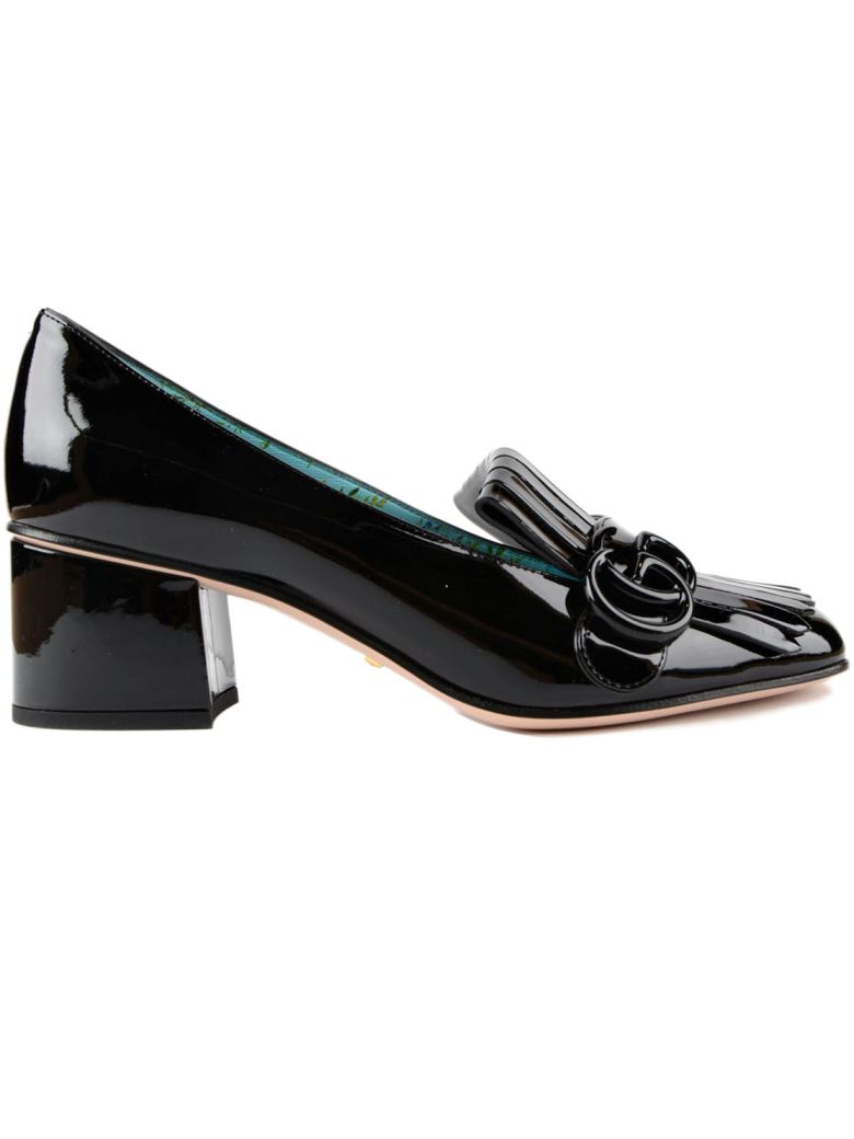 GUCCI Pumps Patent Marmont Loafer Pumps With Gg Fringe And Buckle in ...