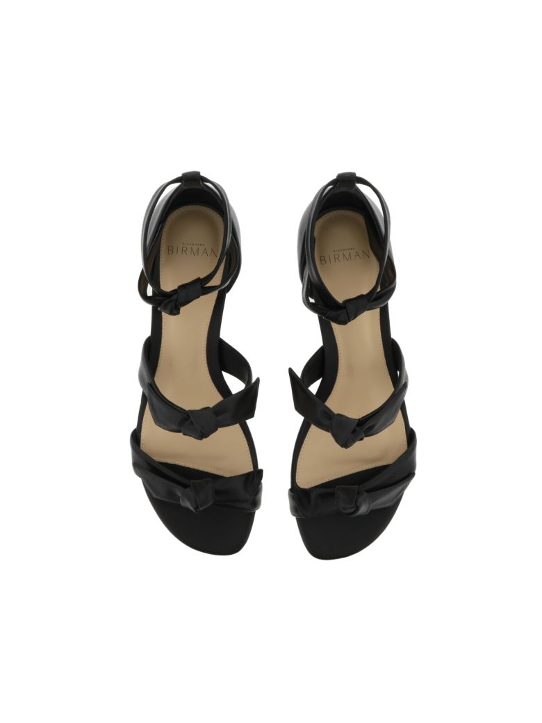 ALEXANDRE BIRMAN Lolita Bow-Embellished Leather Sandals in Nero | ModeSens
