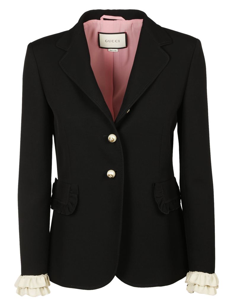 Gucci - Gucci Frill Detail Blazer - Black, Women's Blazers | Italist